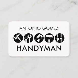 Minimalist Handyman Tools Icon Business Card