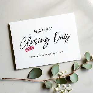 Minimalist Happy Closing Day Card from Realtor