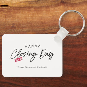 Minimalist Happy Closing Day from Realtor Budget  Key Ring