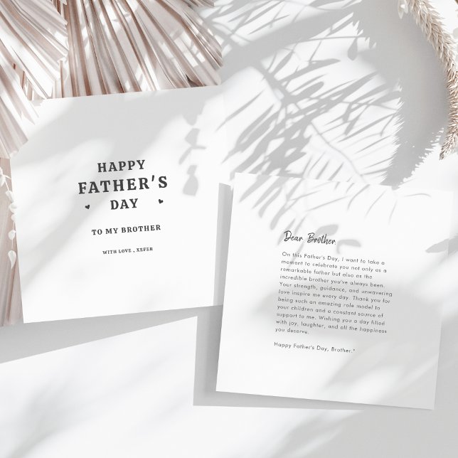 Minimalist Happy Father's Day Brother Greeting Card (Creator Uploaded)