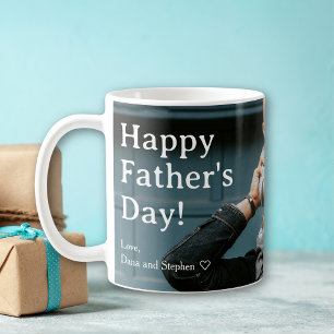 Minimalist Happy Father's Day Daddy Photo Coffee Mug