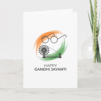 Minimalist Happy Gandhi Jayanti Greeting Card