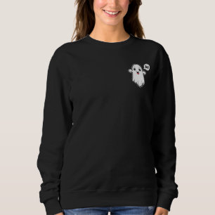 Minimalist Happy Ghost Saying Boo Halloween Sweatshirt