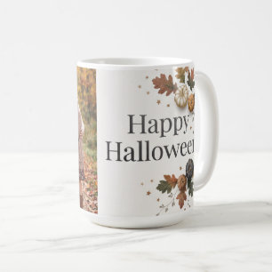 Minimalist Happy Halloween Autumn Pumpkin Photo Coffee Mug
