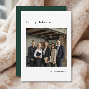 Minimalist Happy Holidays Business Photo Christmas Holiday Card