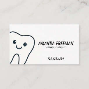 Minimalist Happy Tooth Paediatrics Dentist Appointment Card