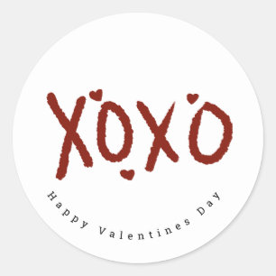 Minimalist Happy Valentines Day Cloud Lettering Classic Round Sticker
