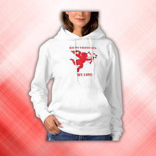 Minimalist Happy Valentine's My Love on wine   Hoodie