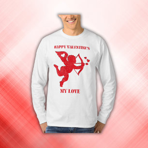 Minimalist Happy Valentine's My Love on wine T-Shirt