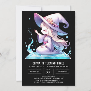 Minimalist Happy Wizard Birthday Invitation