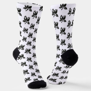 Minimalist Hazelnut – Ink Brush Botanic Design on Socks