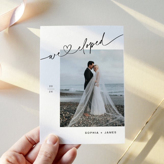 Minimalist Heart Elopement Announcement (Creator Uploaded)