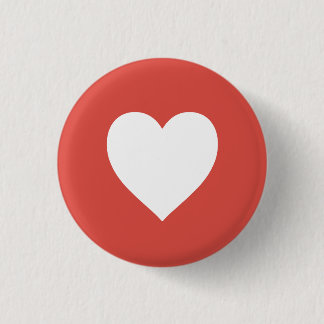 Minimalist Heart Icon – Simple Love Symbol Design 3 Cm Round Badge