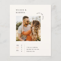 Minimalist heart photo Save the Date Invitation