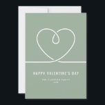 Minimalist Heart Sage Green Happy Valentine's Day Holiday Card<br><div class="desc">Send love this Valentine's Day with this customisable Happy Valentine's Day flat card. It features a minimalist heart and simple typography. Personalise this minimalist Valentine's Day card by adding your greeting,  names,  year and messages. This modern Valentine's Day card is perfect for personal and business use.</div>