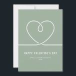 Minimalist Heart Sage Green Happy Valentine's Day Holiday Card<br><div class="desc">Send love this Valentine's Day with this customisable Happy Valentine's Day flat card. It features a minimalist heart and simple typography. Personalise this minimalist Valentine's Day card by adding your greeting,  names,  year and messages. This modern Valentine's Day card is perfect for personal and business use.</div>