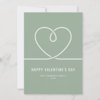 Minimalist Heart Sage Green Happy Valentine's Day