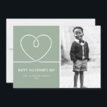 Minimalist Heart Sage Green Valentine's Day Photo Holiday Card<br><div class="desc">Send love this Valentine's Day with this customisable Happy Valentine's Day photo card. It features a minimalist heart and simple typography. Personalise this minimalist Valentine's Day card by adding your photo,  greeting,  names,  year and messages. This photo Valentine's Day card is perfect for personal and business use.</div>