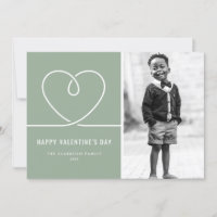 Minimalist Heart Sage Green Valentine's Day Photo