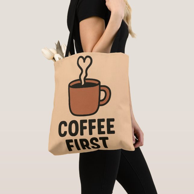 Minimalist Heart Steam Tote Bag Design (Close Up)