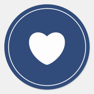 Minimalist Heart Sticker Blue
