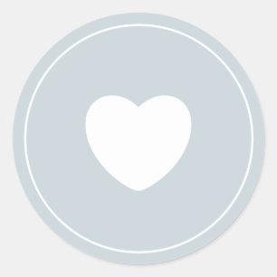 Minimalist Heart Sticker Ocean Blue
