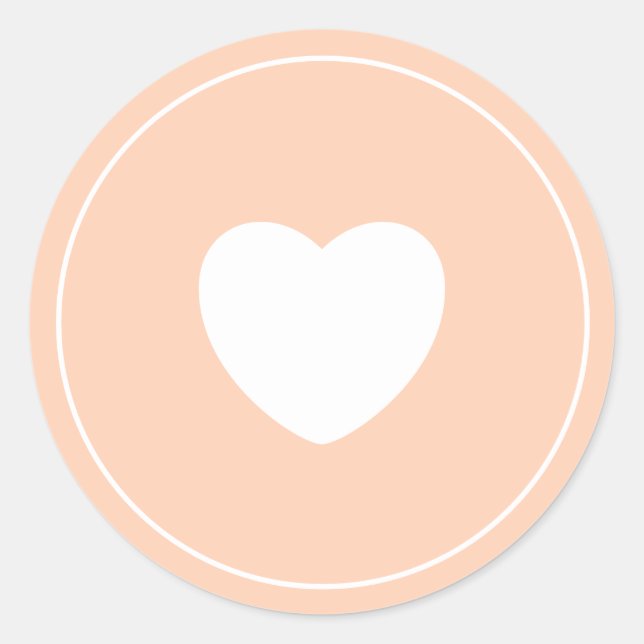 Minimalist Heart Sticker | Peach (Front)