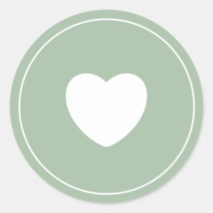 Minimalist Heart Sticker Seafoam Green