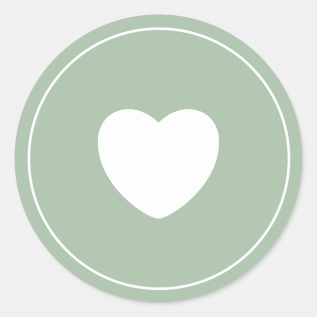 Minimalist Heart Sticker | Seafoam Green (Front)