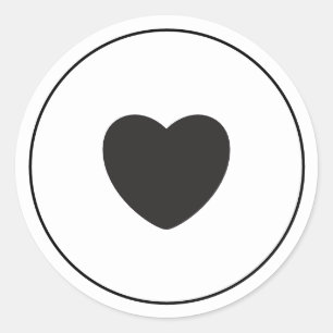 Minimalist Heart Sticker   White