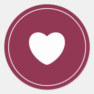 Minimalist Heart Sticker Wine Red