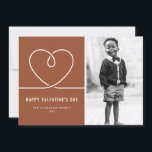 Minimalist Heart Terracotta Valentine's Day Photo Holiday Card<br><div class="desc">Send love this Valentine's Day with this customisable Happy Valentine's Day photo card. It features a minimalist heart and simple typography. Personalise this minimalist Valentine's Day card by adding your photo,  greeting,  names,  year and messages. This photo Valentine's Day card is perfect for personal and business use.</div>