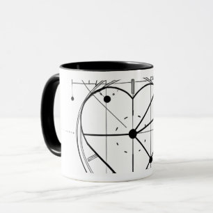 Minimalist Heart Watch Geometric Mug - Coffee Cup