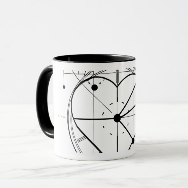 Minimalist Heart Watch Geometric Mug - Coffee Cup  (Front Left)