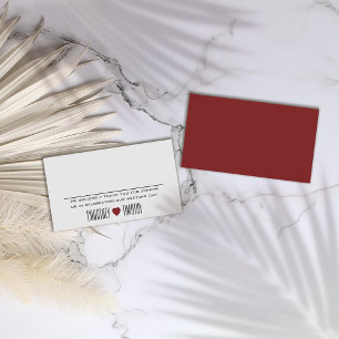 Minimalist Heart Wedding Place Card