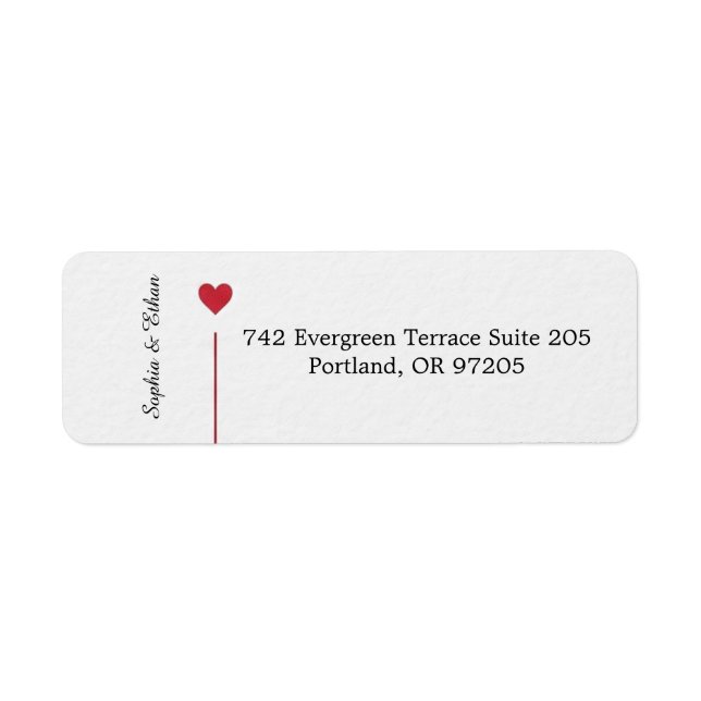 Minimalist Heart Wedding Return Address Labels (Front)