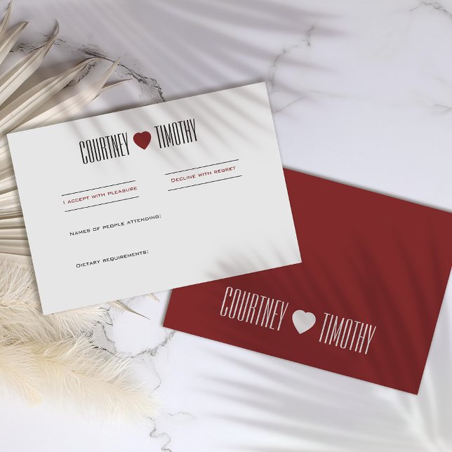 Minimalist Heart Wedding RSVP Card (Creator Uploaded)