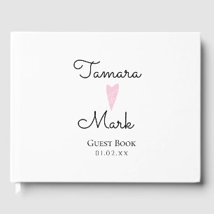 Minimalist Heart Wedding Simple Script Guest Book