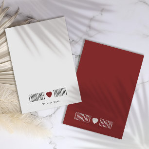 Minimalist Heart Wedding Thank You Card