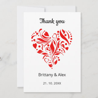 Minimalist Heart Wedding Thank You Card – Custom
