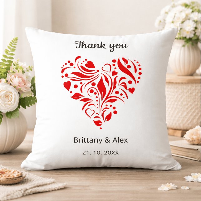 Minimalist Heart Wedding Thank You – Custom Cushion (Creator Uploaded)