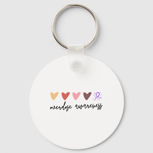 Minimalist Hearts Overdose Awareness 1  Key Ring (Front)