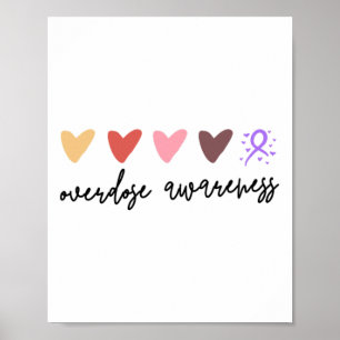 Minimalist Hearts Overdose Awareness 1 Poster