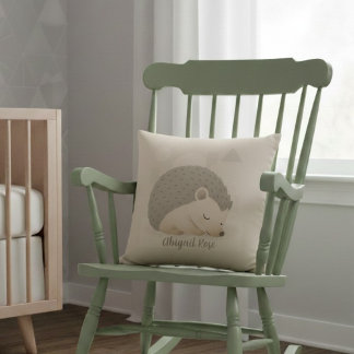 Minimalist Hedgehog Neutral Baby Room Decor Cushion