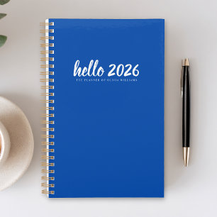 Minimalist Hello 2026 Blue Planner