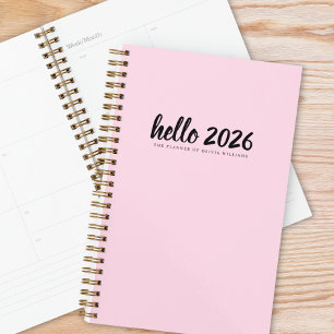 Minimalist Hello 2026 Pink Planner