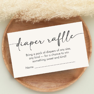 Minimalist Hello Baby Baby Shower Diaper Raffle Enclosure Card