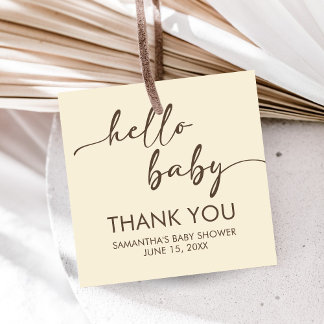 Minimalist Hello Baby Baby Shower Favour Tags