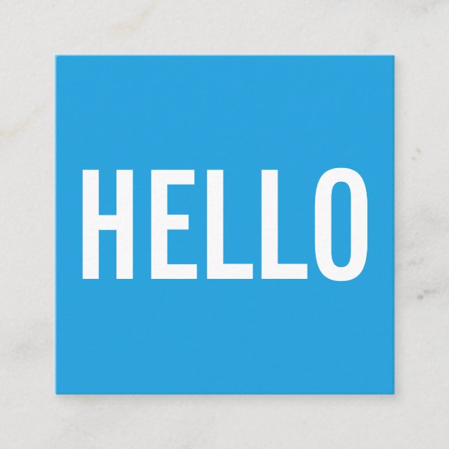 Minimalist Hello Business Cards (Front)