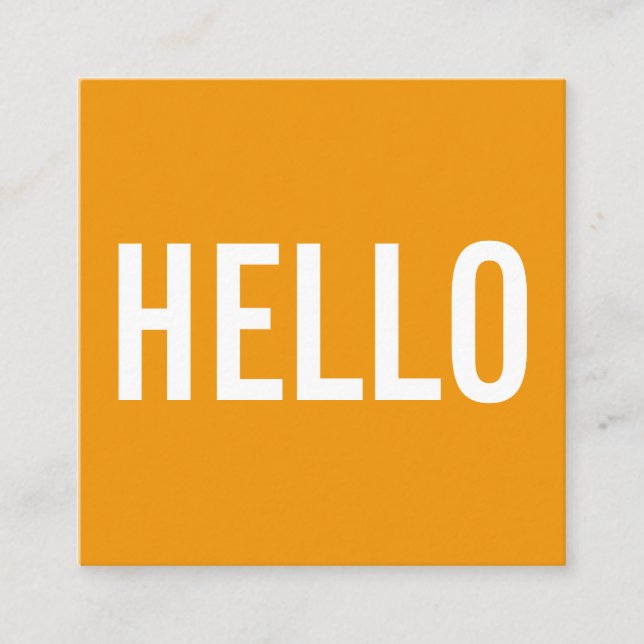Minimalist Hello Business Cards (Front)